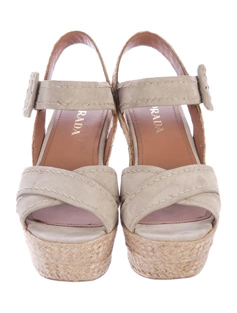 prada suede cork wedge sandal|prada ladies sandals.